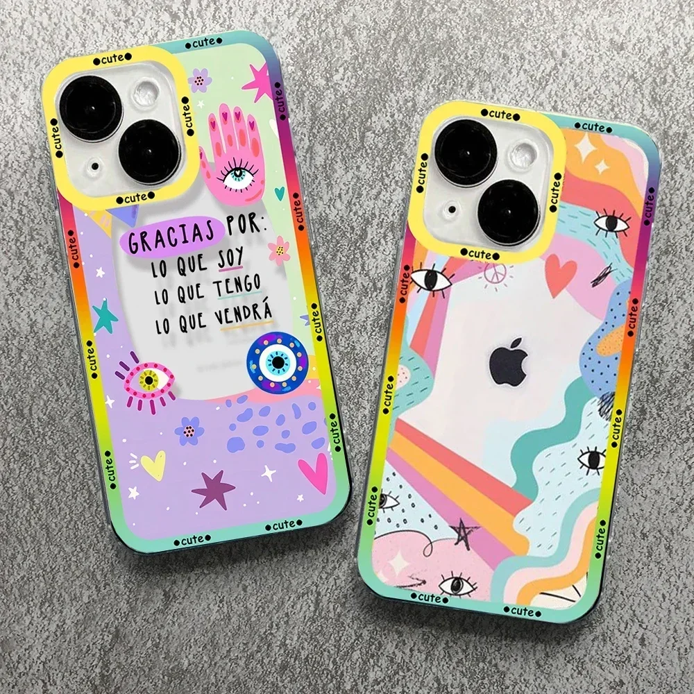 

Funny Turkish Lucky Blue Evil Eye Phone Case For iPhone 16 15 11 12 13 14 Pro Max 7 8 Plus SE Mini Clear Shockproof Cover Fundas