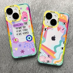 Funny Turkish Lucky Blue Evil Eye Phone Case For iPhone 16 15 11 12 13 14 Pro Max 7 8 Plus SE Mini Clear Shockproof Cover Fundas