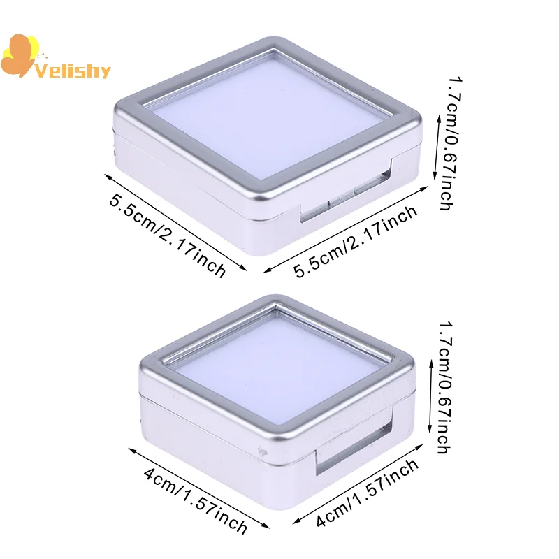

Transparent Glass Top Lid Gem Jar Box Jewelry Gem Display Storage Show Case Tool Pendant Loose Diamond Gemstone Holder Container