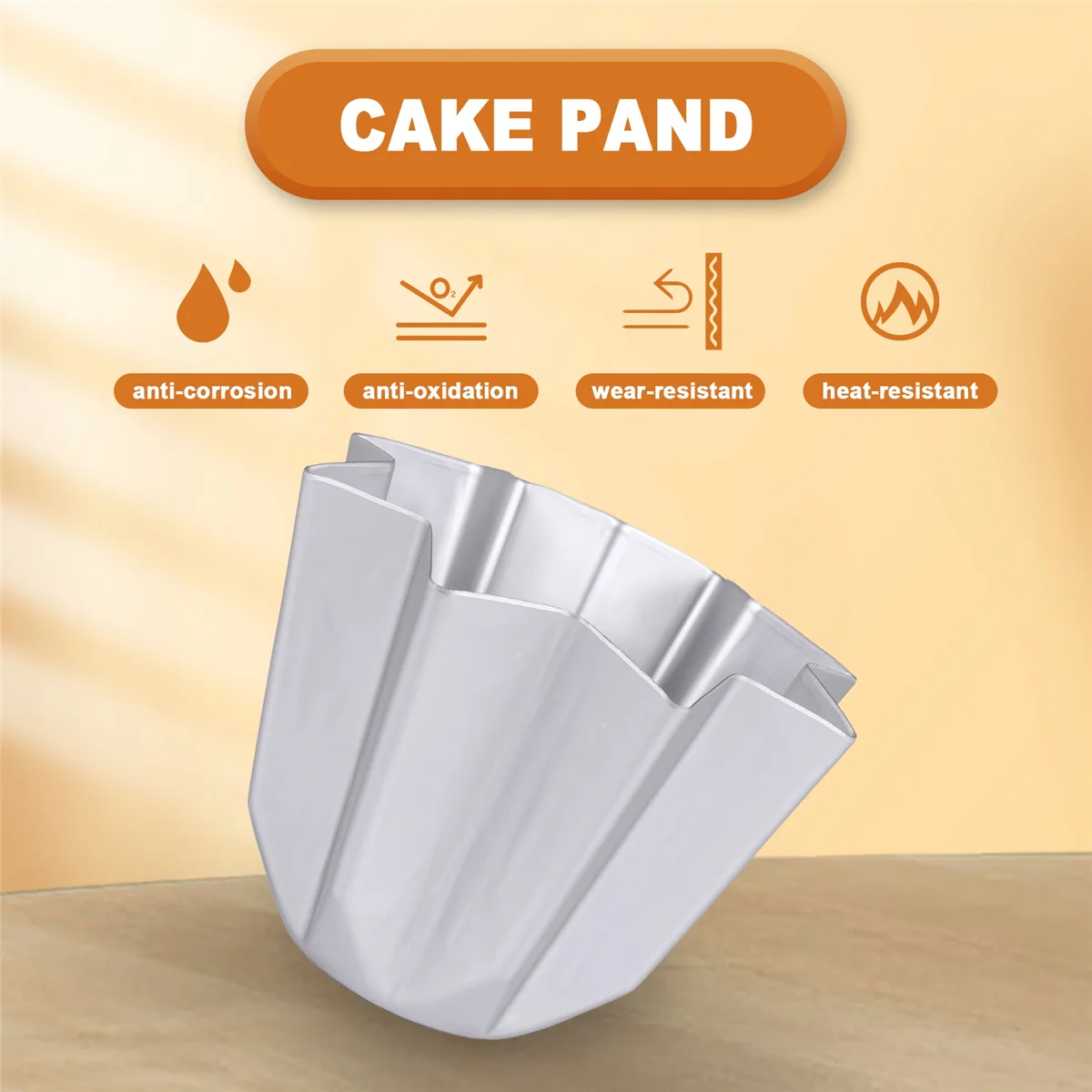 Molde decorativo de aluminio anodizado para pastel, pan, Pandoro, gelatina, chocolate, muffin, cocina B