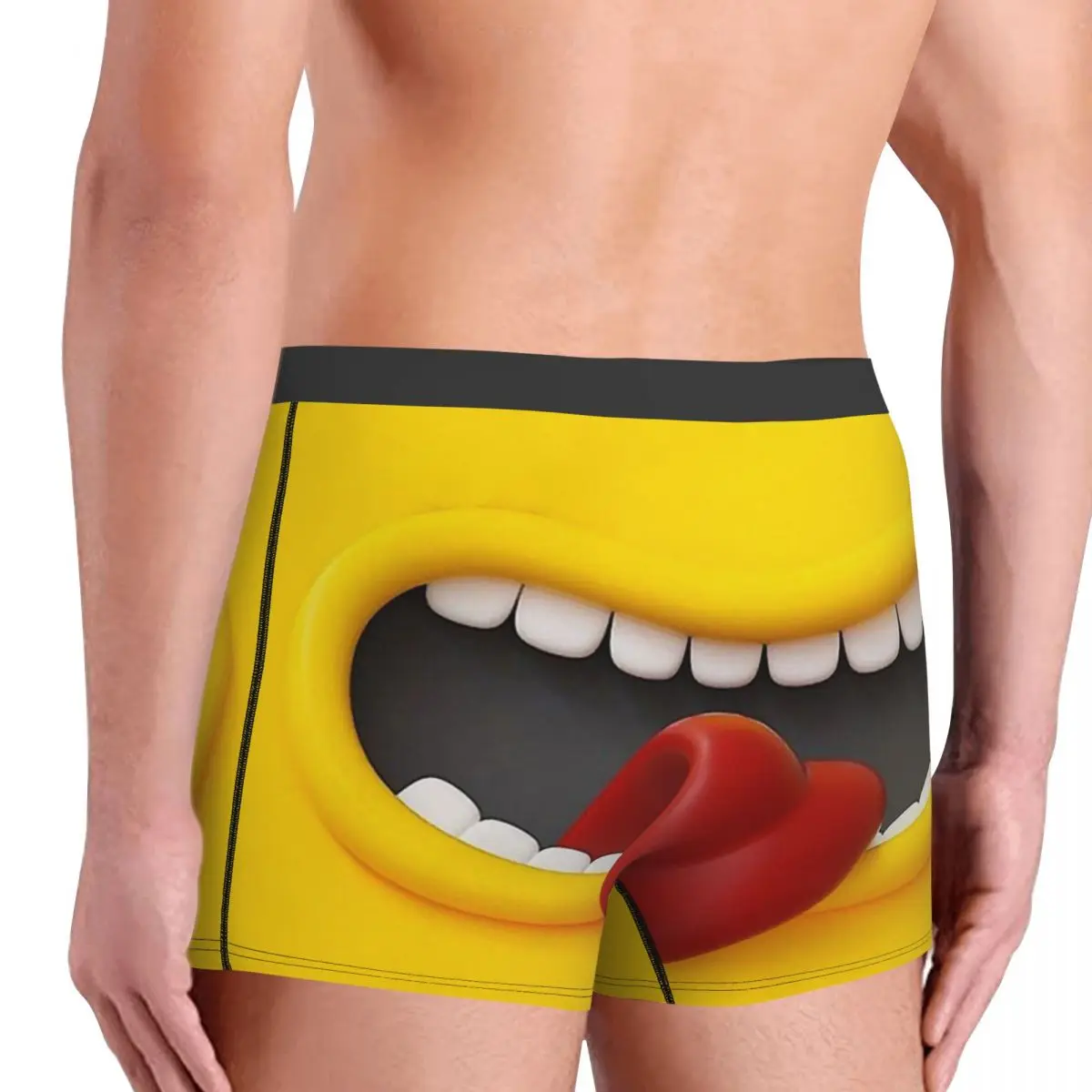 Mouth and Tongue Funny Teeth With Red Long Tongue Face Underpants Cotton Panties Male Underwear Sexy Shorts Boxer Briefs