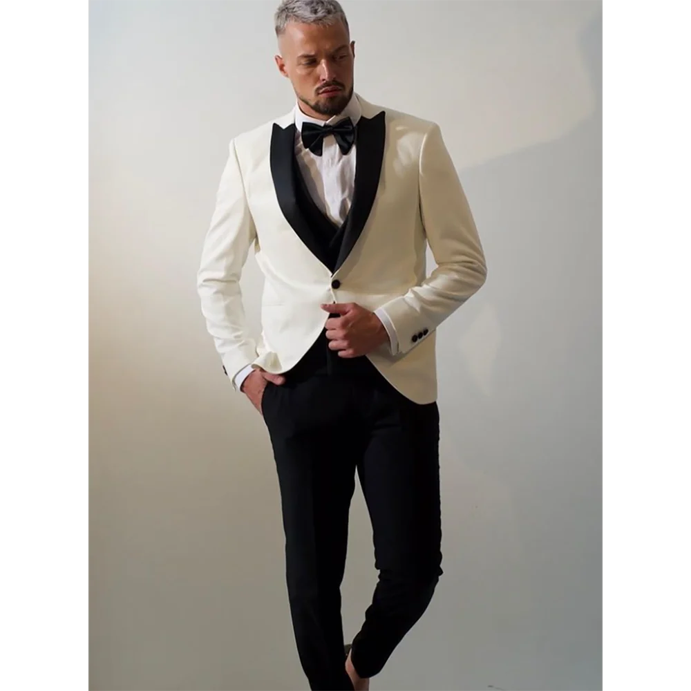 Handsome Causal High-end Men Suit Two Pieces Fashion Hot Sell Male Set Daily Business Blazer Pants & Vest