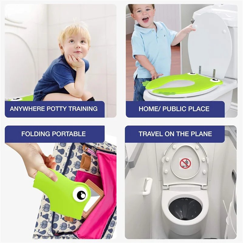 Portable Folding Non Slip Silionce Pads Potty Training Seat For Kids Boys & Girls Recyclable Potty Seat Cover For Travel