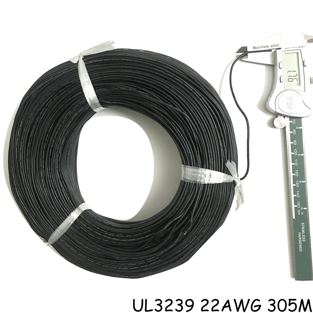 Imagem -02 - Fio Entrançado 20 Awg 22awg Ul3239 Fio de Silicone Flexível Isolamento de Borracha Cobre Tingido 3000v Preto Branco Vermelho Cobre Tingido