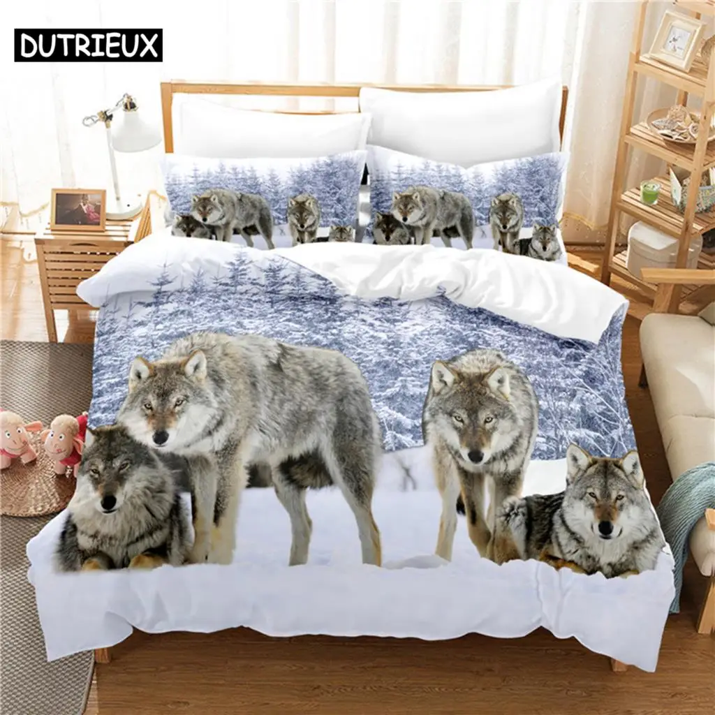 

Snow Wolf Bedding Set Duvet Cover Set 3d Bedding Digital Printing Bed Linen Queen Size Bedding Set Fashion Design