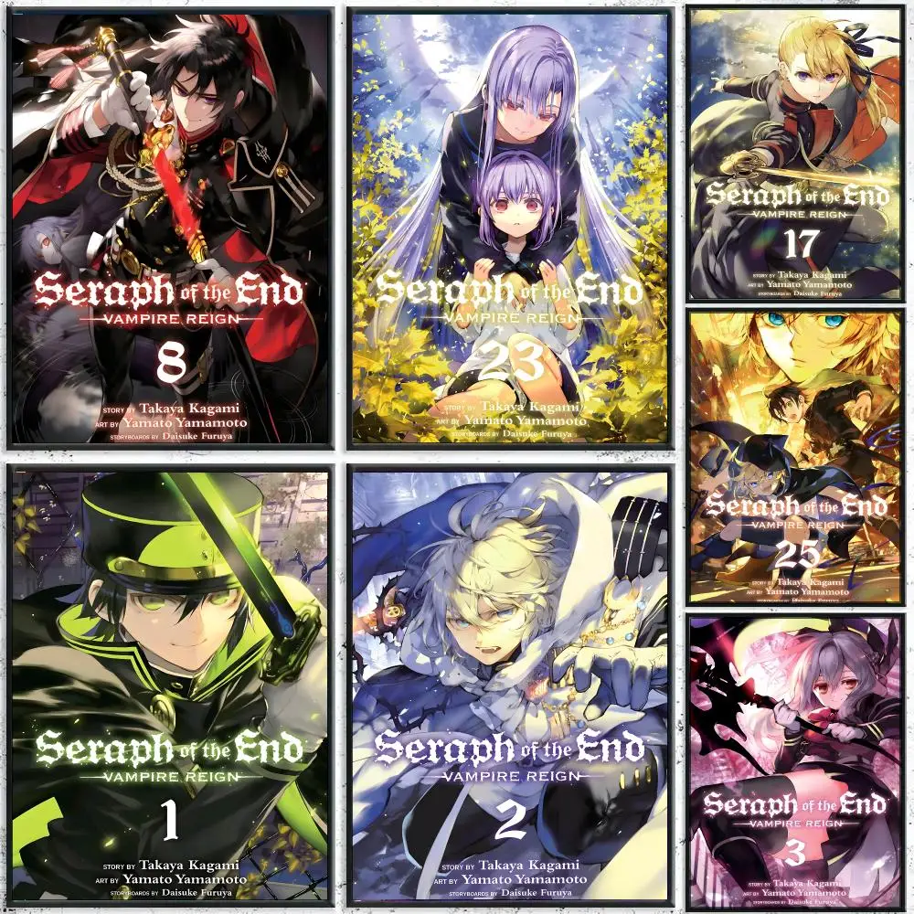 S-Seraph Of The End Poster High-Quality Waterproof Wall Decal for Study, Living Room & Garage, Great Gift for Fans