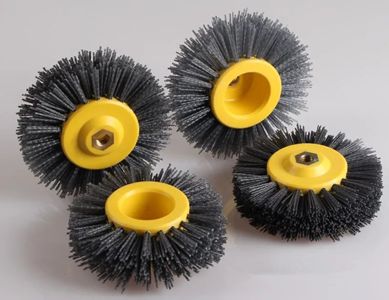 1 pcs 150*47mm * M14 Nylon Abrasive Wire Polishing Brush Wheel for Wood Furniture Stone Antiquing Grinding