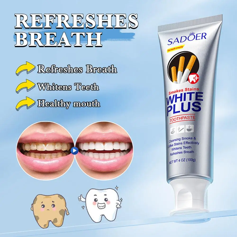 Dentifrice blanchissant pour les fumeurs et les amateurs de café, pâte anti-cavité, dissolvant pour les dents et les taches, 100g