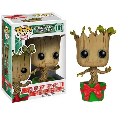 FUNKO POP Marvels Movie Galaxy Guardians Holiday Dancing Grooted 101 # نماذج سلسلة شخصيات المنتقمون ليج هدايا ألعاب للأطفال #3