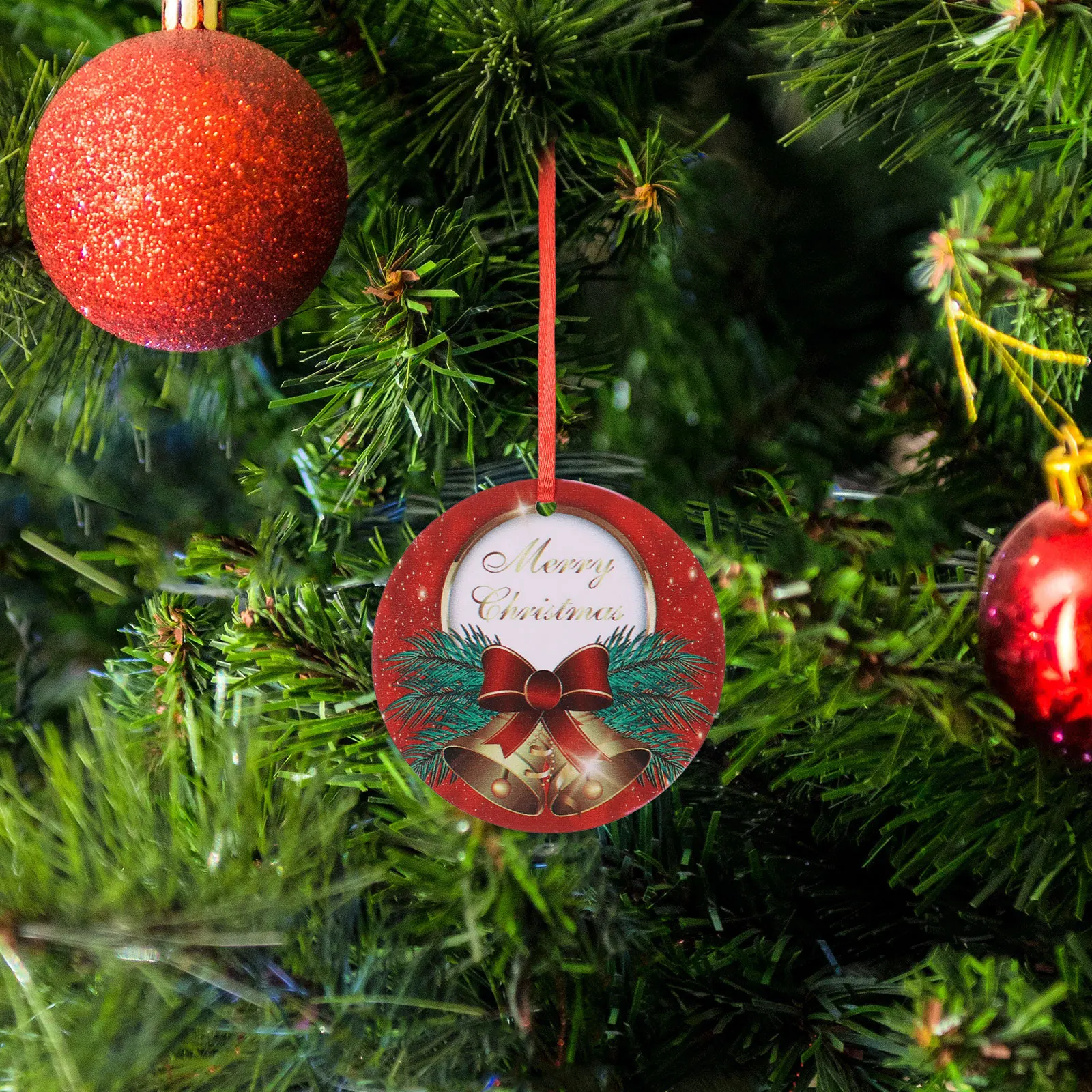 

Double Sided Christmas nament Sturdy Material Festive Hanging Decor Pendant Trees Doors Homes Offices Xmas Sign Holiday Gift