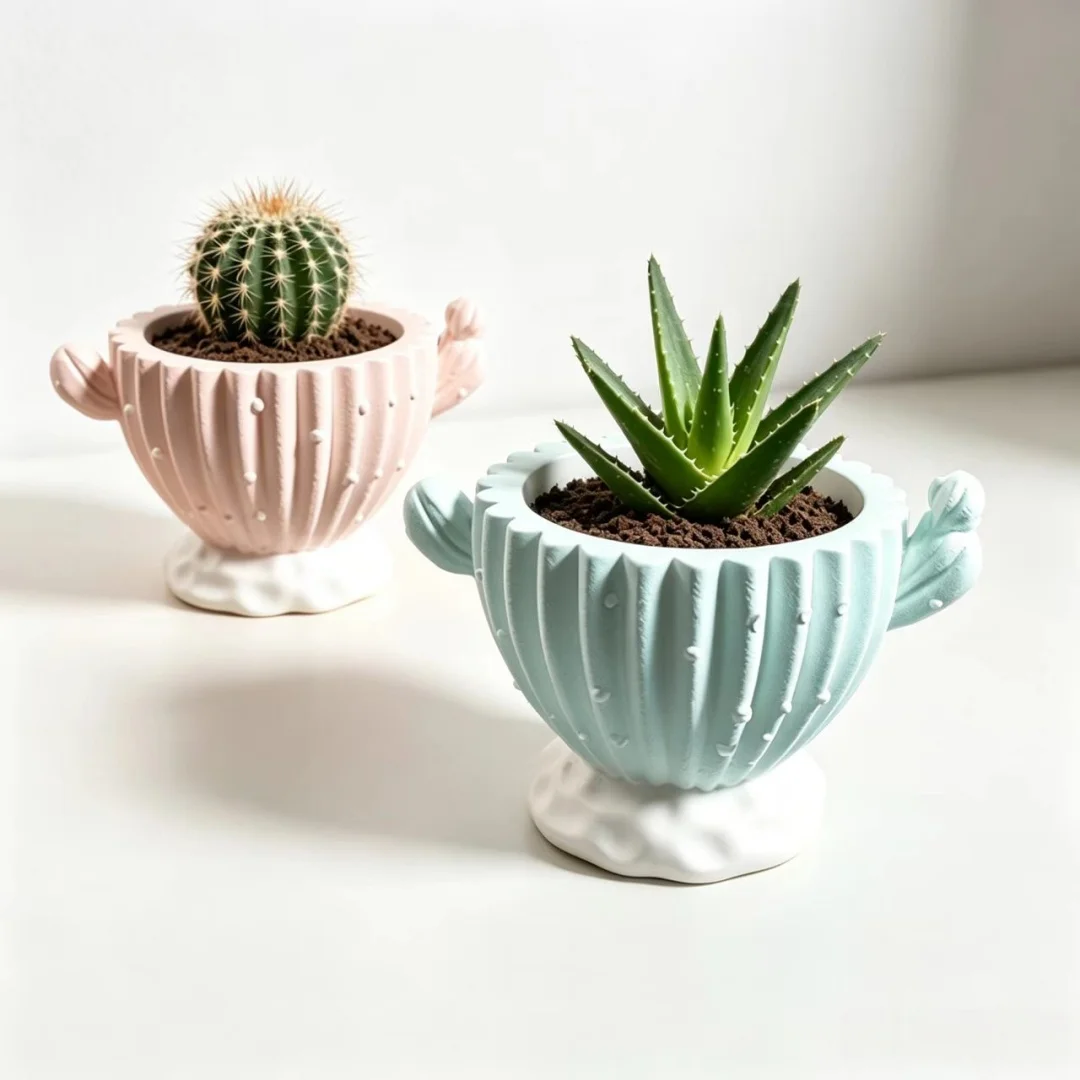 Cactus Succulent Pot Silicone Mold Easy Demold For DIY Flower Pot Concrete Storage Jar Plaster Candle Cup Pen Holder Home Decor view 2