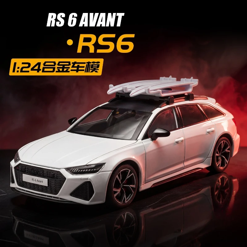 

Модель спортивного автомобиля RS6 AVANT 1:24, литая металлическая классическая гоночная машина, модель с эффектами звука и света, детская игрушка, подарок