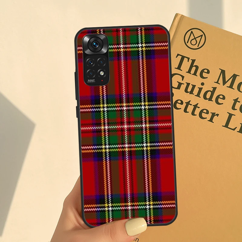 Clan Stewart Dress Tartan Plaid Pattern Case For Xiaomi Redmi 12C 10A 10C 9C Note 12 Pro 11 Pro 10 Pro 9 8 Pro 10S 11S 12S Cover