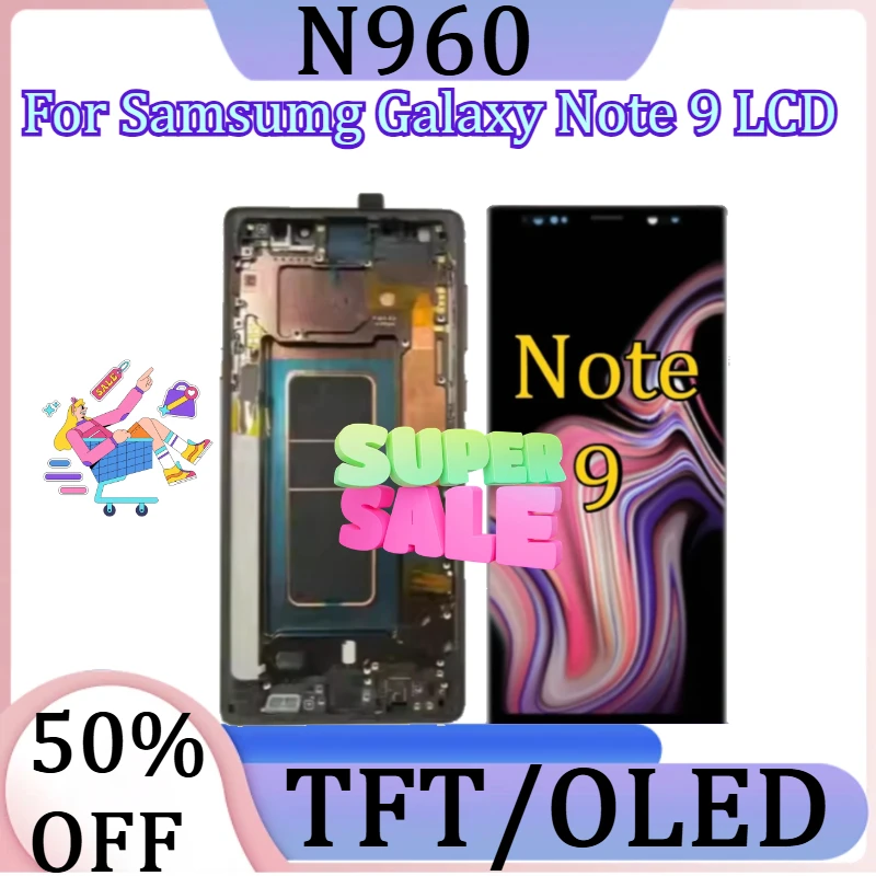 

For Samsumg Galaxy Note 9 Replacement New TFT/OLED Screen For Samsung Note9 LCD Display Touch Screen Digitizer with Frame