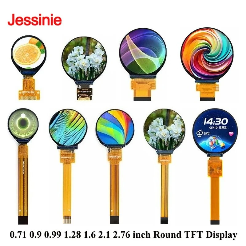 0.71 0.9 0.99 1.28 1.6 2.1 2.76 inch Round TFT Display HD IPS LCD Full Color SPI Serial Port Screen GC9A01 GC9D01 ST7735 ST77903
