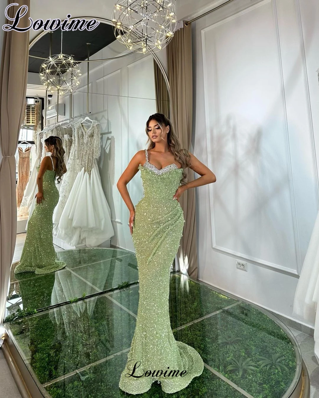 Sleeveless Green Mermaid Cocktail Dresses 2023 Sexy Prom Dresses With Crystals Wedding Party Dresses Vestidos De Cóctel Custom