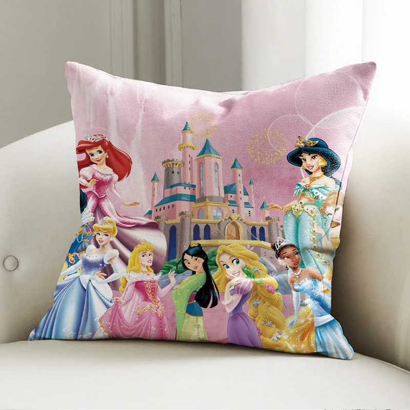 

Disney Princesses Pillow Cushion Castle Theme Soft Sofa Decor Throw Pillow Home Decor Gift for Girls