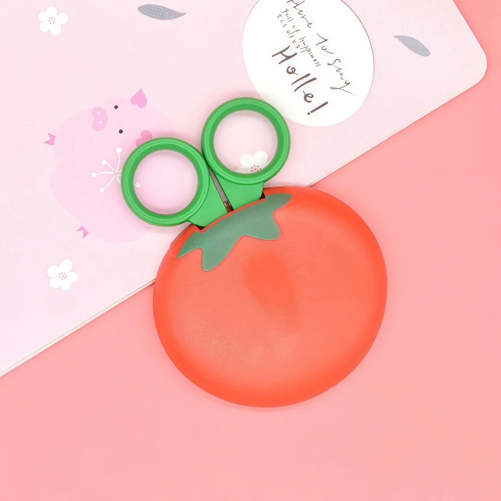 Creative Cute Carrot Fruit Vegetable Design Safety Scissors for Kids Children Craft Paper Cutting with Rounded Tips Protective