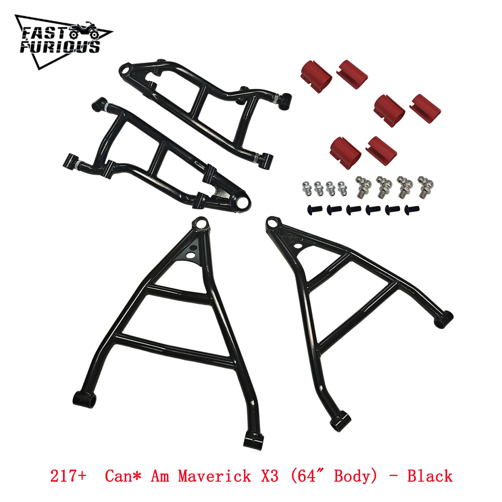 Front control arm kit 4PS Black For  217+  BRP Can* Am Maverick X3 (64