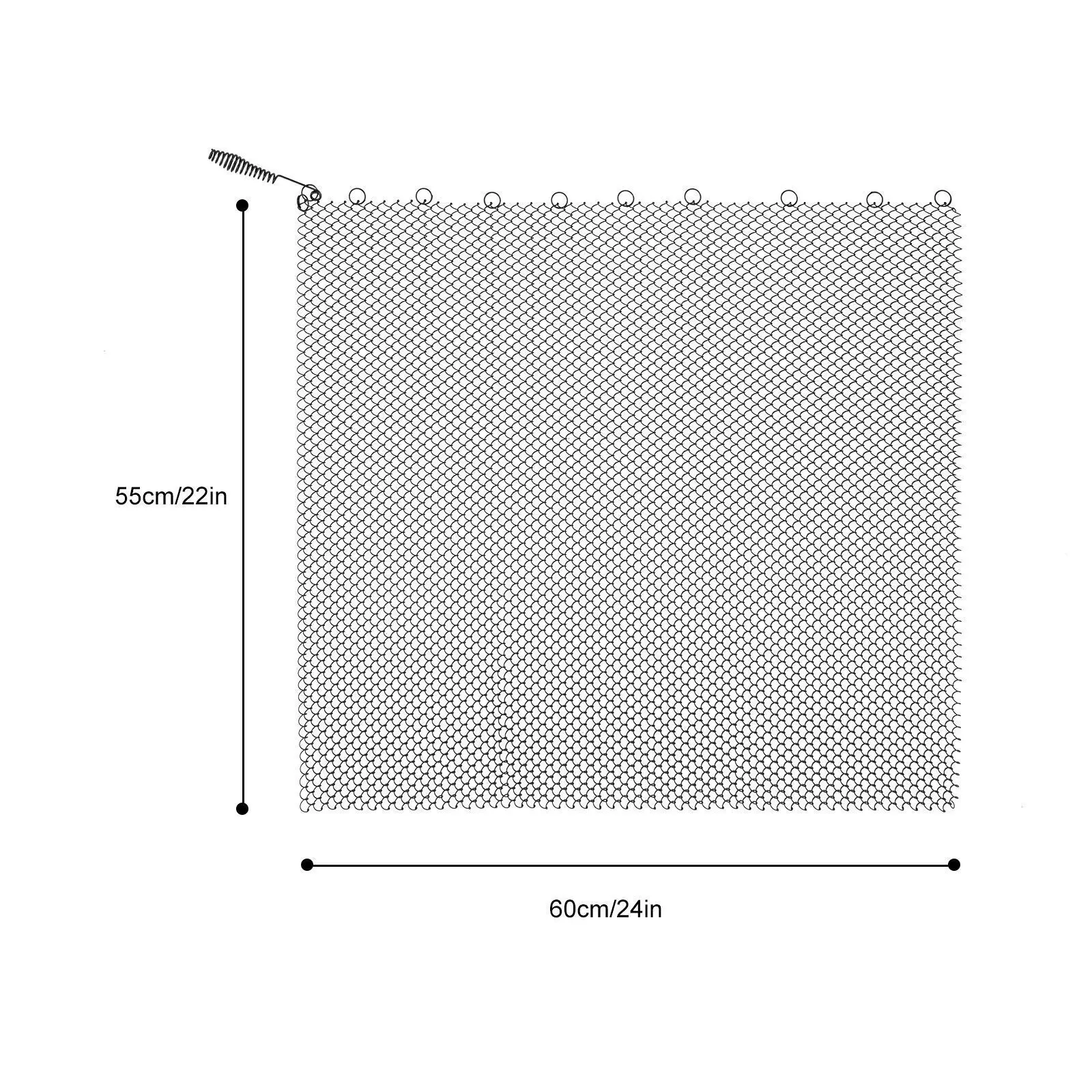 

2pcs 24x22" High-quality Black Matte Anti-corrosion Fireplace Mesh Screen Curtain