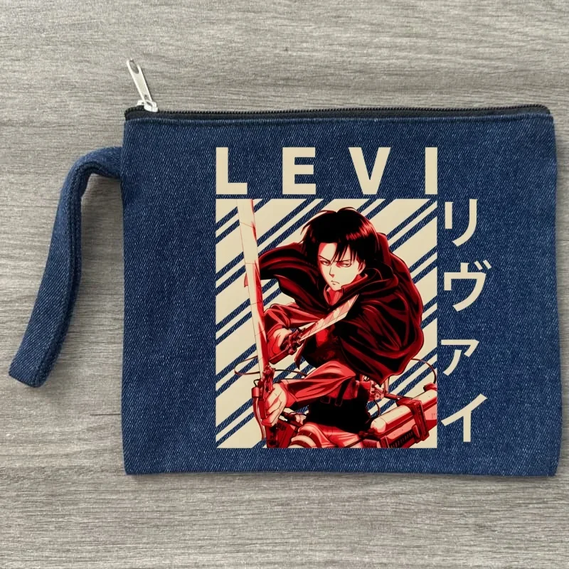 

Attack On Titan Shingeki no Kyojin Japanese Anime Allen Retro Washed Denim Handbag Autumn Lazy Versatile Tote Bag Large Capacity