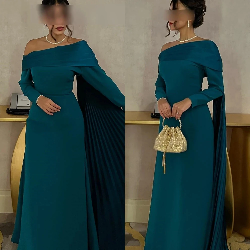 

Fairytale Elegant Sizes Available Off-the-shoulder Sheath Formal Ocassion Gown Draped Floor length Skirts Charmeuse Evening Dres