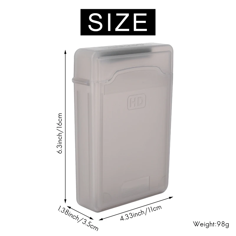 

ABT-5Pcs 3.5 Inch IDE SATA HDD Hard Drive Disk Plastic Storage Box Case Enclosure Cover Gray