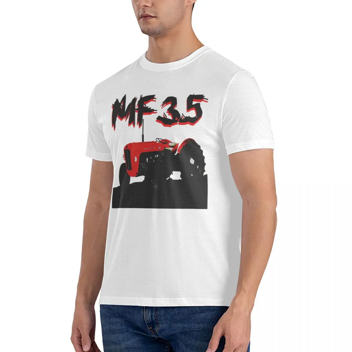 MF35 Men T Shirt Massey Ferguson Cool Tee Shirt Short Sleeve Round Neck T-Shirt 100% Cotton Gift Idea Clothing