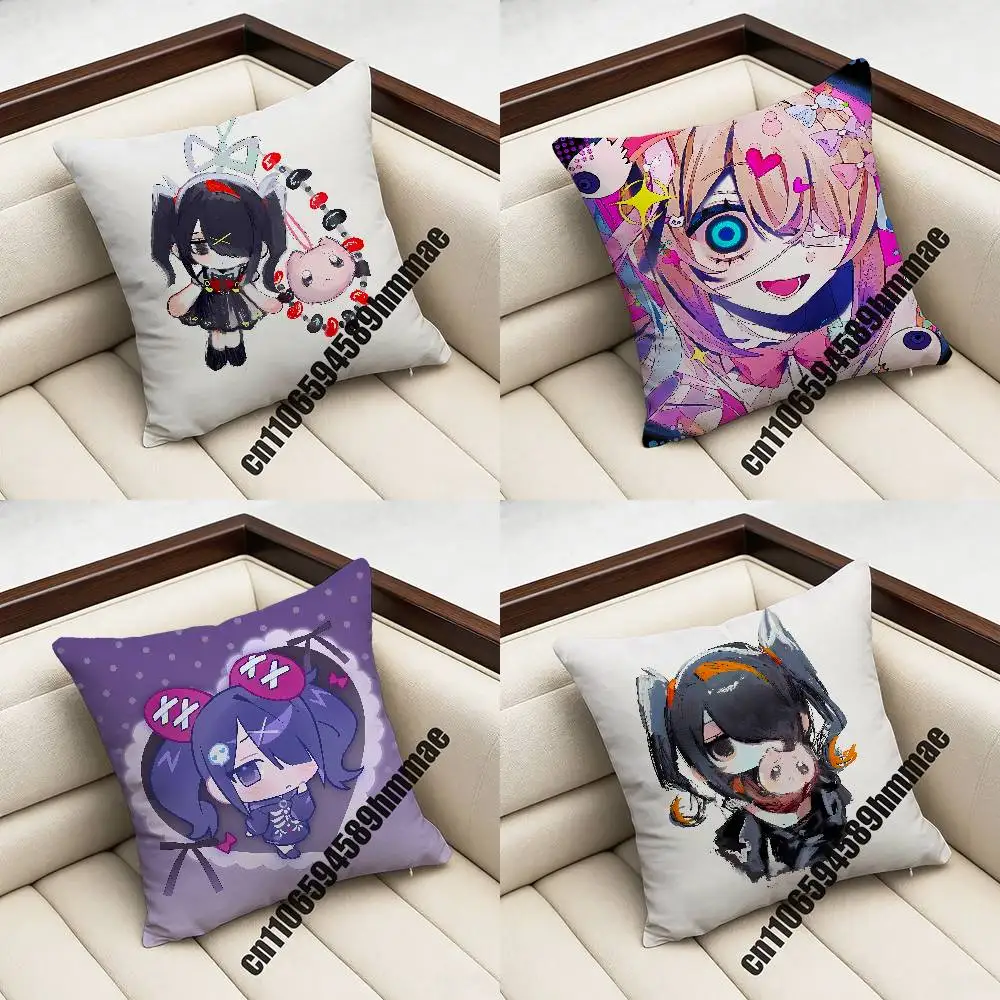 

For N-Needy Streamer Overload Kangel Ame Chan Throw Pillow Case Sham 45x45cm 35x35cm Square Home Pillowcase Cushion Cover
