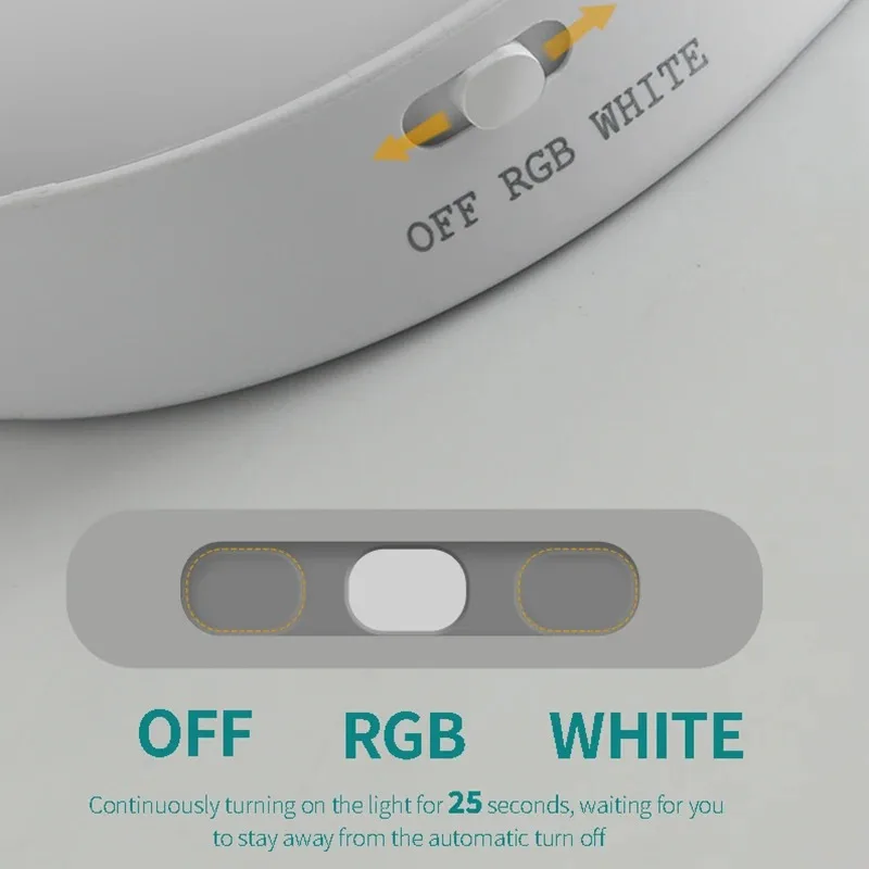 USB قابلة للشحن RGB محس حركة ضوء الليل اللاسلكية المغناطيسي LED خزانة مصباح اللون تغيير عفريت ضوء لمقصورة المطبخ
