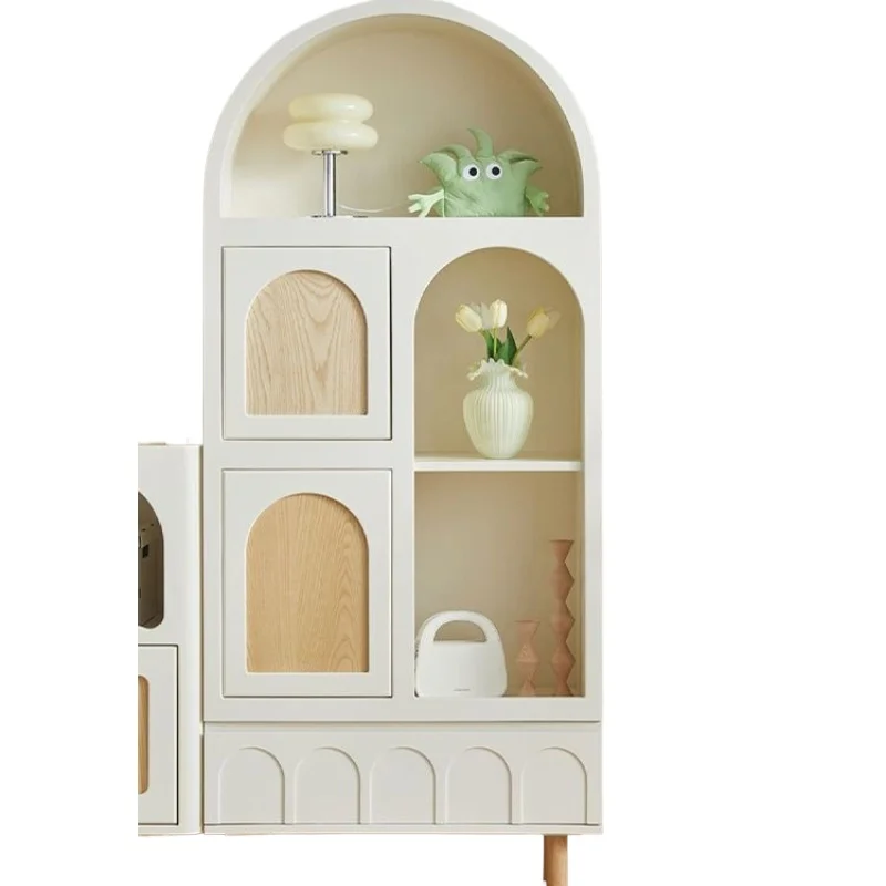 

American solid wood bookcase light luxury children's floor small bookshelf decorative wine cabinet Nordic decorative cabinet