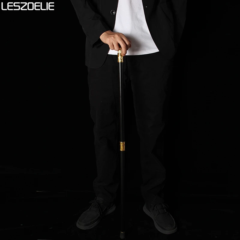 عصا المشي الماسية الزرقاء من Lake مع مقبض ذهبي، عصا عصرية أنيقة للرجال والنساء، عصا المشي المزخرفة