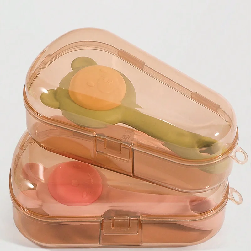 Konijn Beer Baby Bijtring Rammelaar met Fopspeenclip en Plastic Case, Zintuiglijk Speelgoed voor pasgeborenen Babyrammelaars en mobiele telefoons