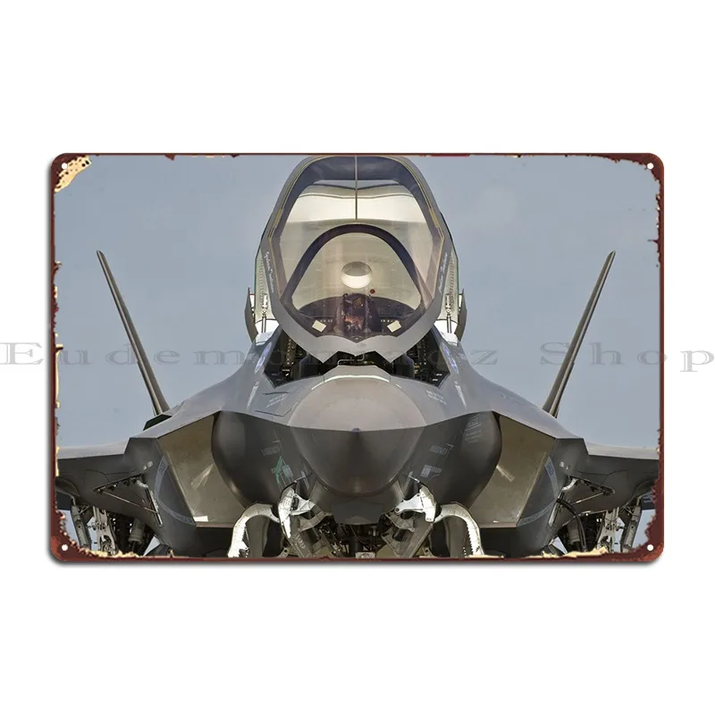 F 35 Military Jet Fighter Metal Plaque Poster Painting Garage Decoration Garage Customized Wall Cave Tin Sign Poster