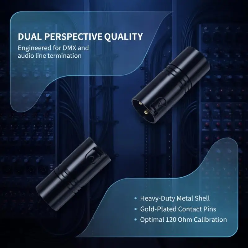 120Ohm 3-Pin XLR DMX Terminators Audio Converter Compact Portable for Home Theater DIY Audio Project Signal Calibration