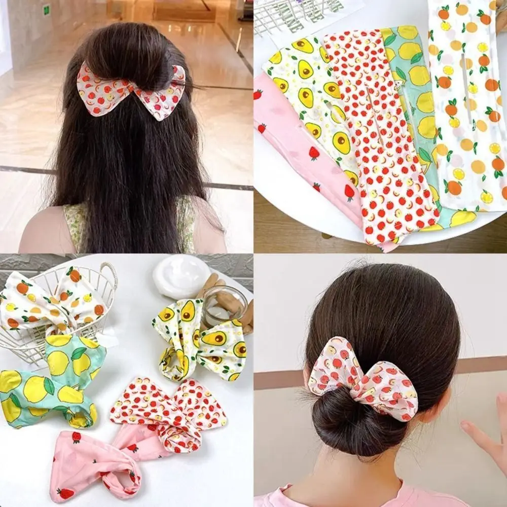 3Pcs Multicolor Bun Print Headband Hairpin for Women Girl DIY Cloth Hair Circle Bun Maker Ponytail Holder Headband Curler