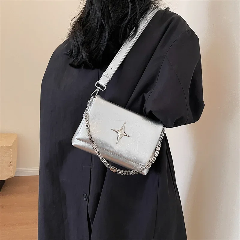 Miyagawa-Bolso cuadrado pequeño con cadena para mujer, bandolera sencilla e informal, moda coreana, novedad de 2023