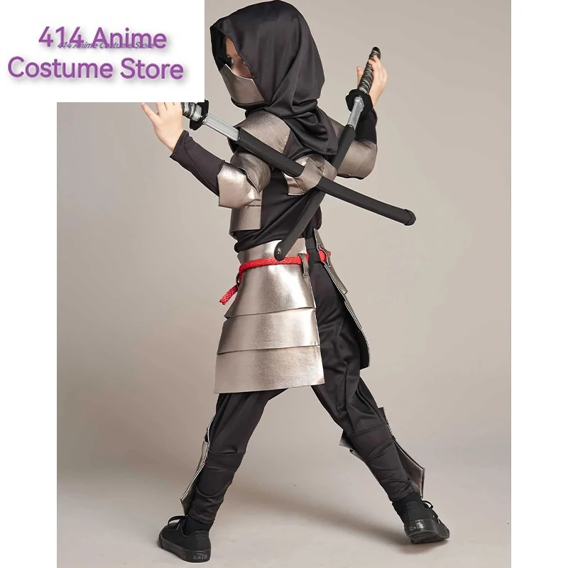 2024 New Arrival Boys Dragon Ninja Halloween Cosplay Silver Ninja Costume For Boys Girls Christmas Carnival Purim Clothes