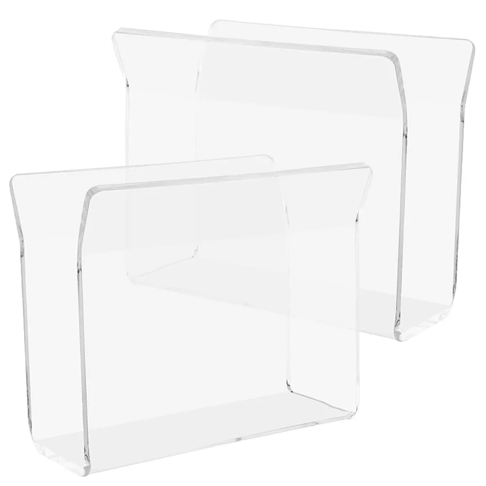 2Pcs Napkin Holder Acrylic Tissue Dispenser Serviette Stand for Kitchen Dining Table Napkin Storage Holder Tissue Stand