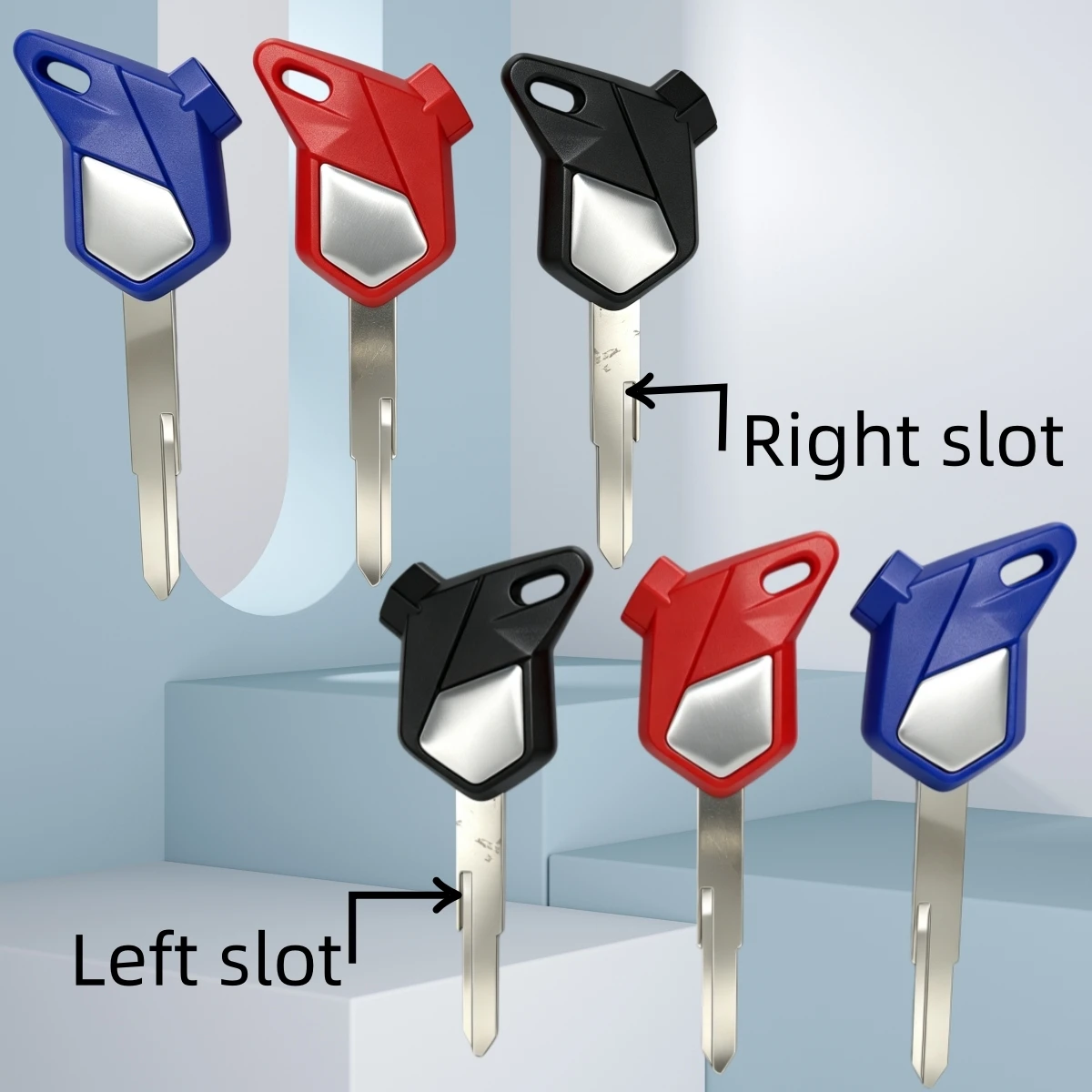 (Uncut Key Blank) For 100 125 150cc Scooter with Magnetic Tape Compatible for Replacement Keys Motorcycle Uncut Blank Key