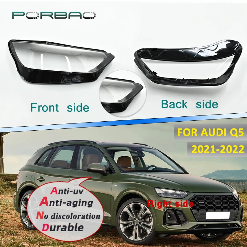 PORBAO For Audi Q5 2021 2022 Headlight Cover Lamp Headlamp Shell Mask Lampshade Lens Glass Headlamp Cover Replacement parts Tool