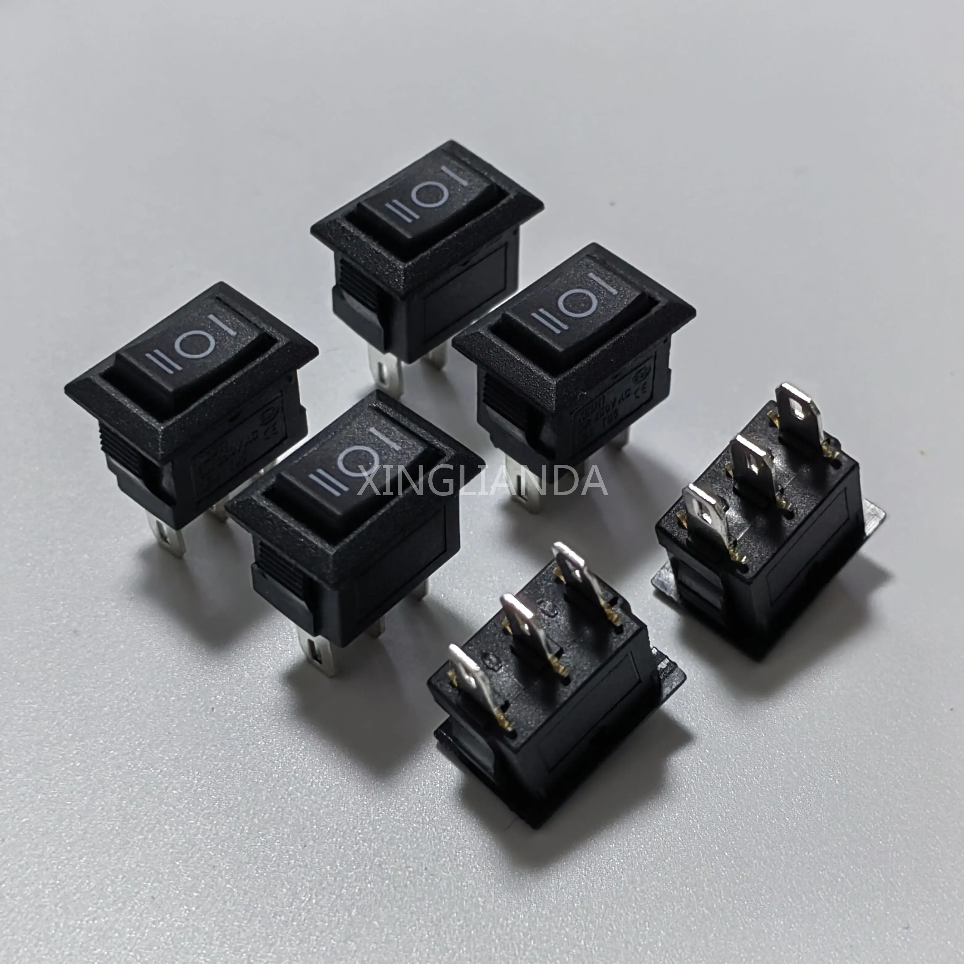 20PCS KCD1-11 10X15MM ON-OFF-ON Rocker Push Button Mini Switch 3A 250VAC 6A 125VAC 3Pin 3 Position 10*15 Black