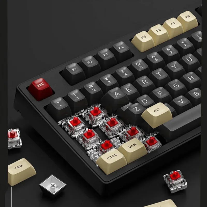 EWEADN Z108 Mechanical Keyboard Cherry MX Red Hot-Swappable 87-Key PBT White Backlit RGB Cross-Platform for Gaming Office Home