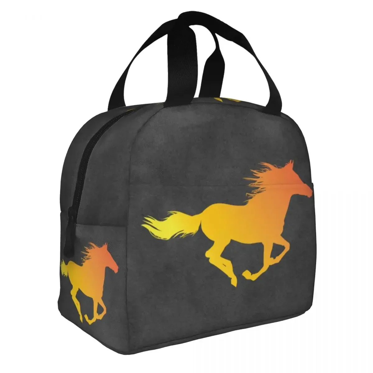 Horse Running Insulated Lunch Bags for Women Leakproof Equestrian Riding Gift Warm Cooler Thermal Lunch Box Office Work School