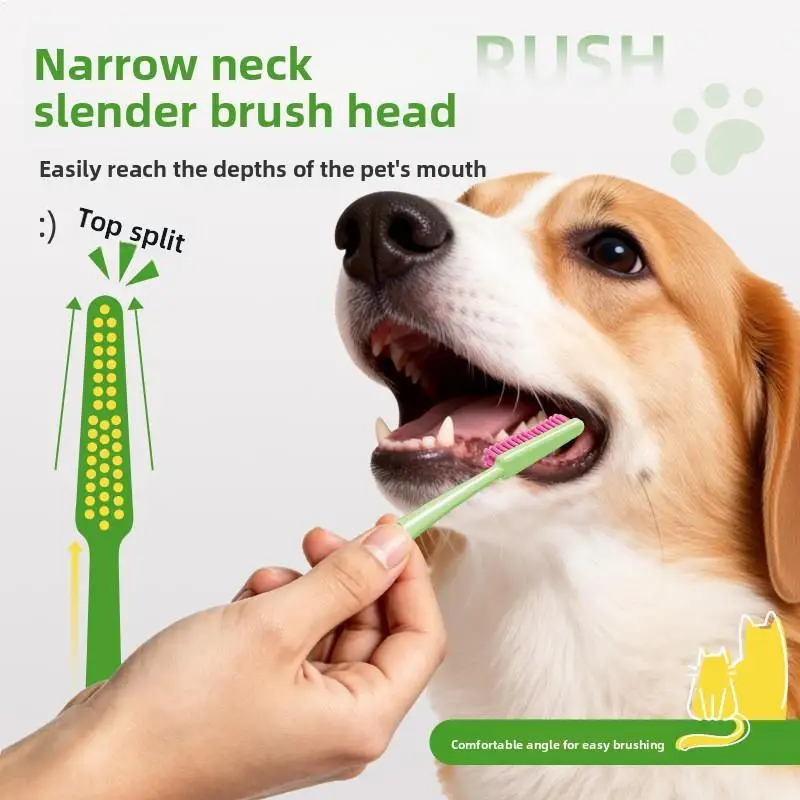 Dog Toothbrush Teeth Cleaning Pet Toothbrush Soft Hair Dogs Toothbrushes Dog Teeth Cleaning Dense Cat Tooth Brush Pet Products