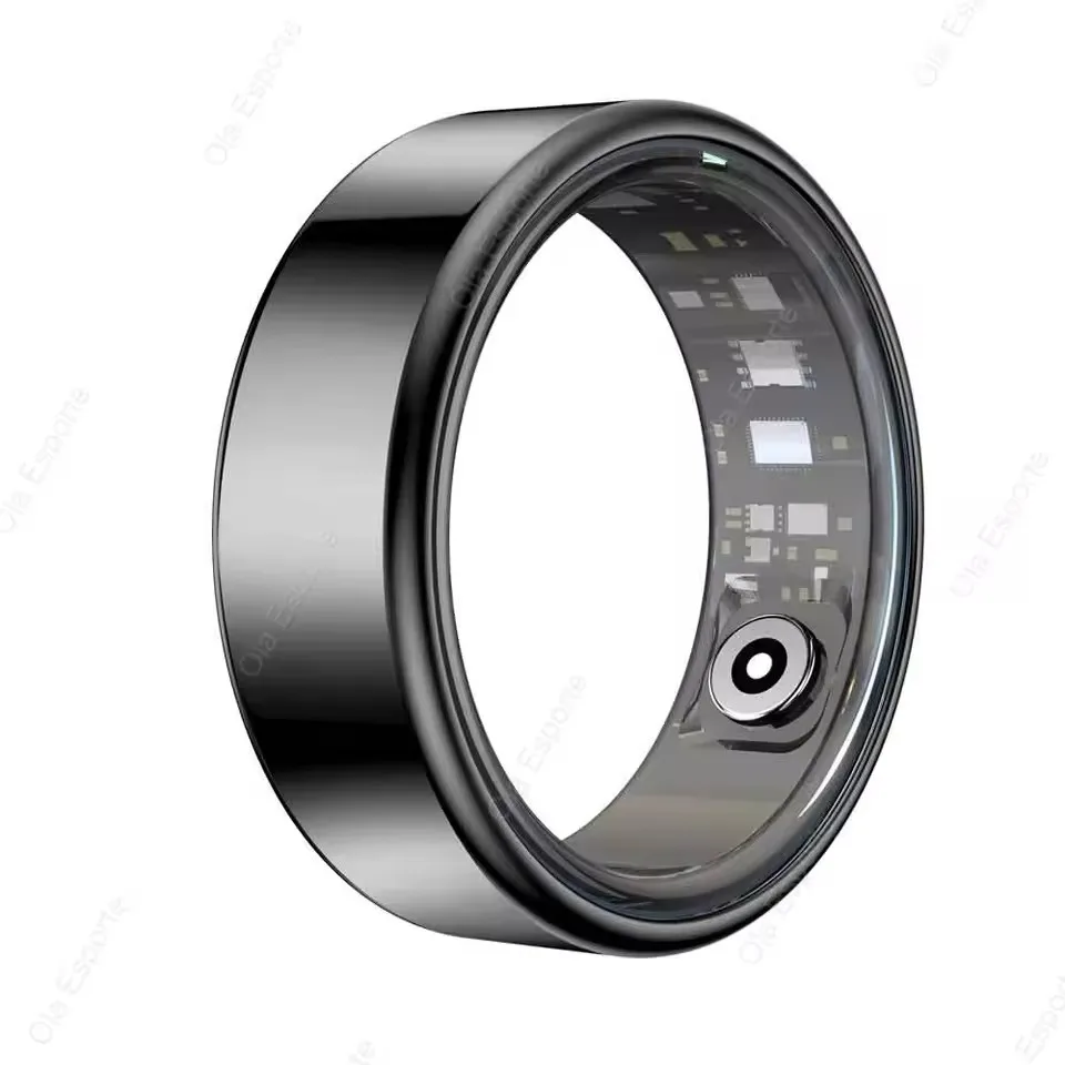 R09 Smart Ring Heren Dames met oplaadetui, hartslag Bloedzuurstof, huidtemperatuurmonitor, 5ATM waterdicht voor Android iOS