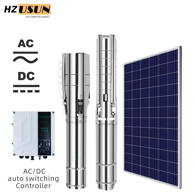 

AC DC Solar Panel Shallow Well Irrigation Motor Pump Solar Hybrid Inverter Controller Borehole Submersible Centrifugal Pump Kits