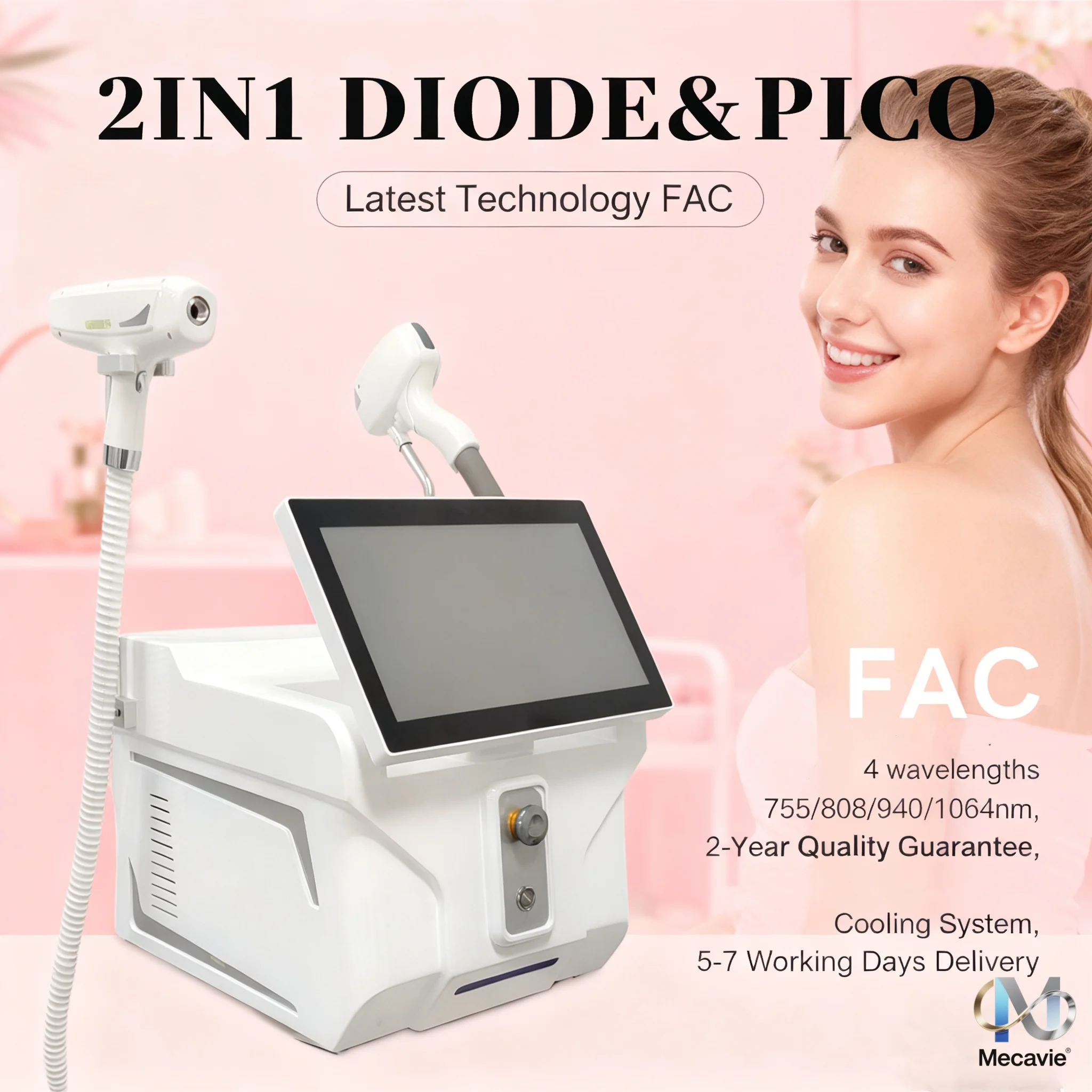 

Лазерный аппарат 2026 4000 Вт пикосекундного диапазона, высокомощный, 4-волновой, для безболезненного и перманентного удаления волос и татуировок, профессиональный диодный лазер FAC