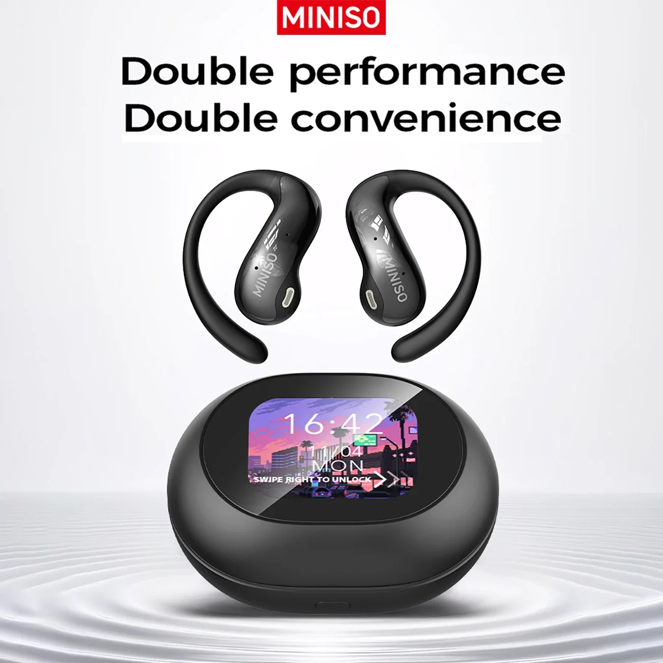 MINISO MS188 Bluetooth Earphone AI Translation Earbuds HD LED Screen OWS Sport Wireless Headphones Long Battery Life