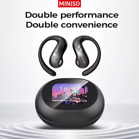 MINISO MS188 Bluetooth Earphone AI Translation Earbuds HD LED screen OWS Sport Wireless Headphones Long Battery Life